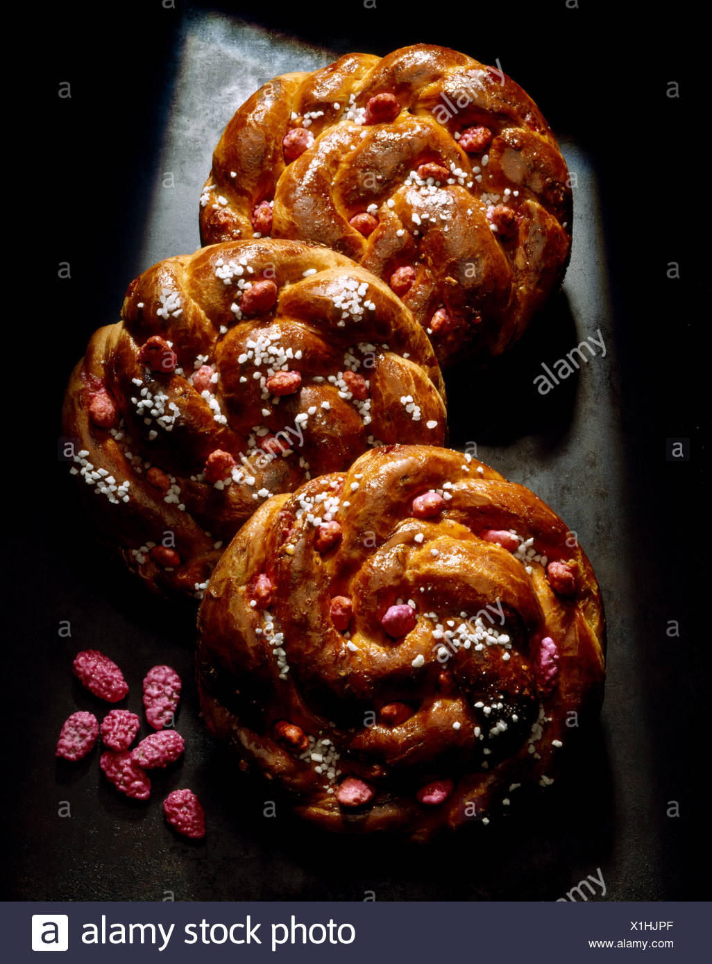Saint Genix praline rose brioches Banque D'Images