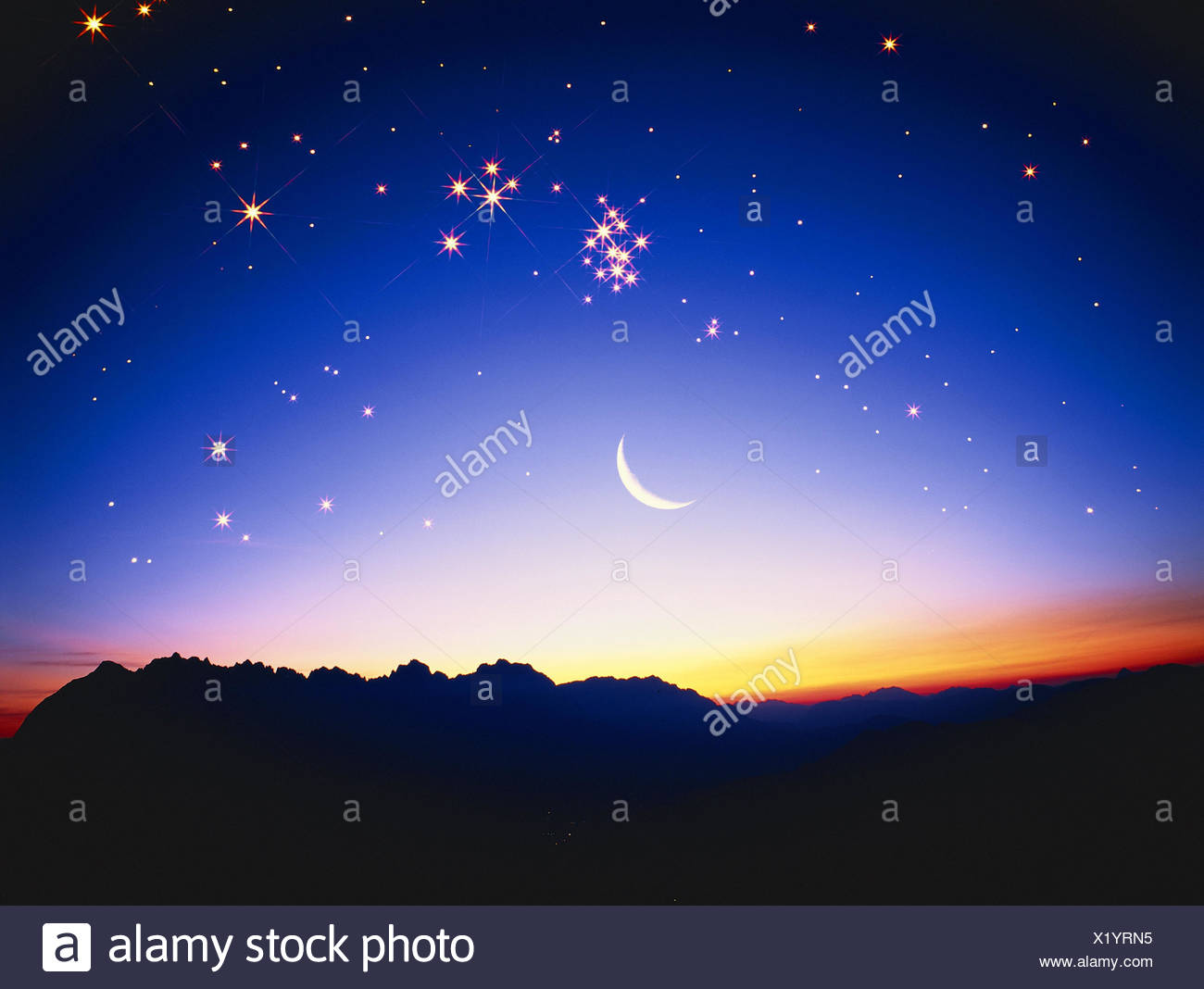 Autriche Tyrol Soir De Kaisergebirge Tuning Demi Lune