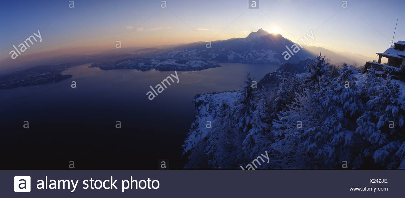 Lac Des Quatre Cantons Paysage Paysage Hiver Neige