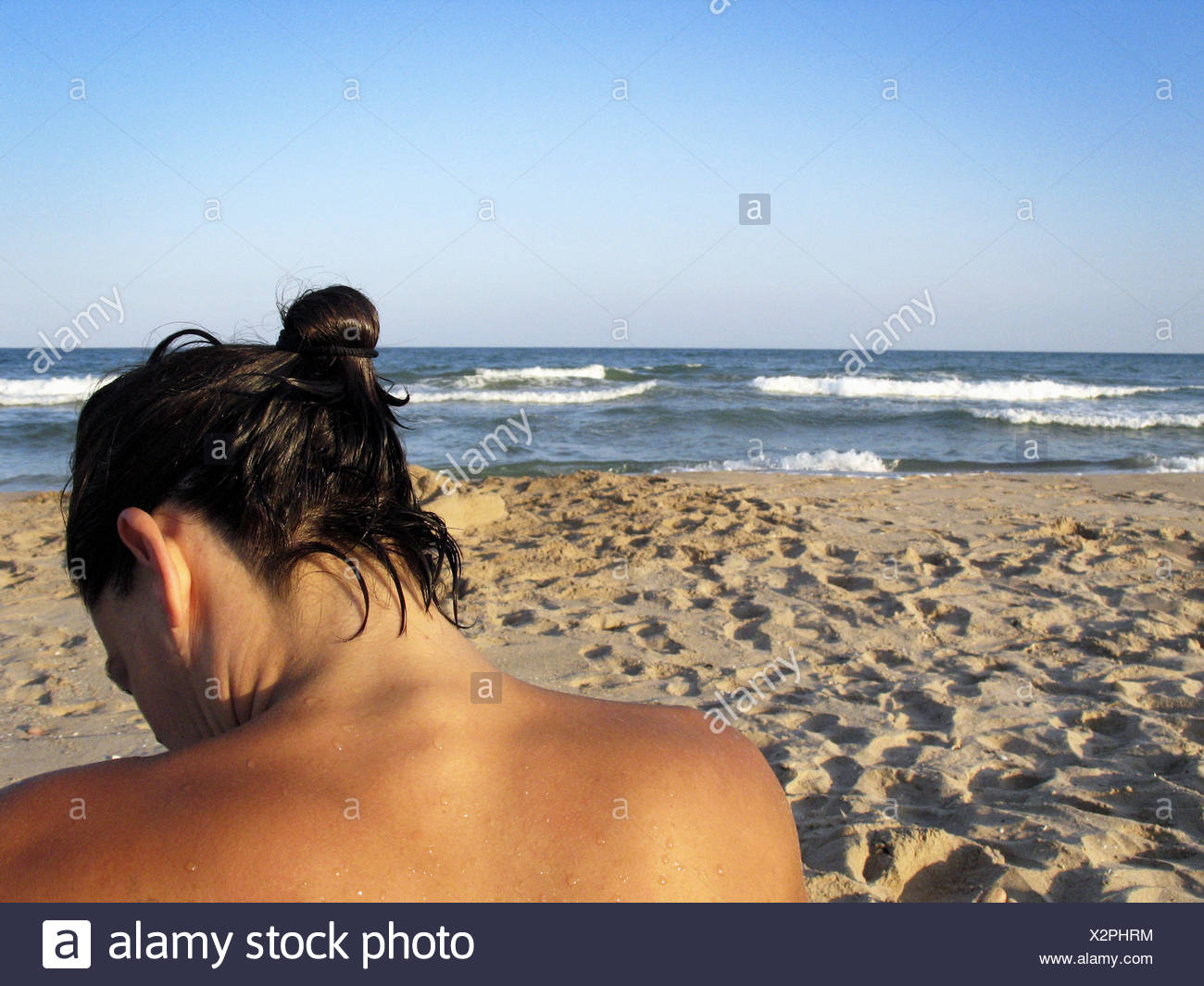 Femme Sur La Plage El Saler Valence Espagne Banque D