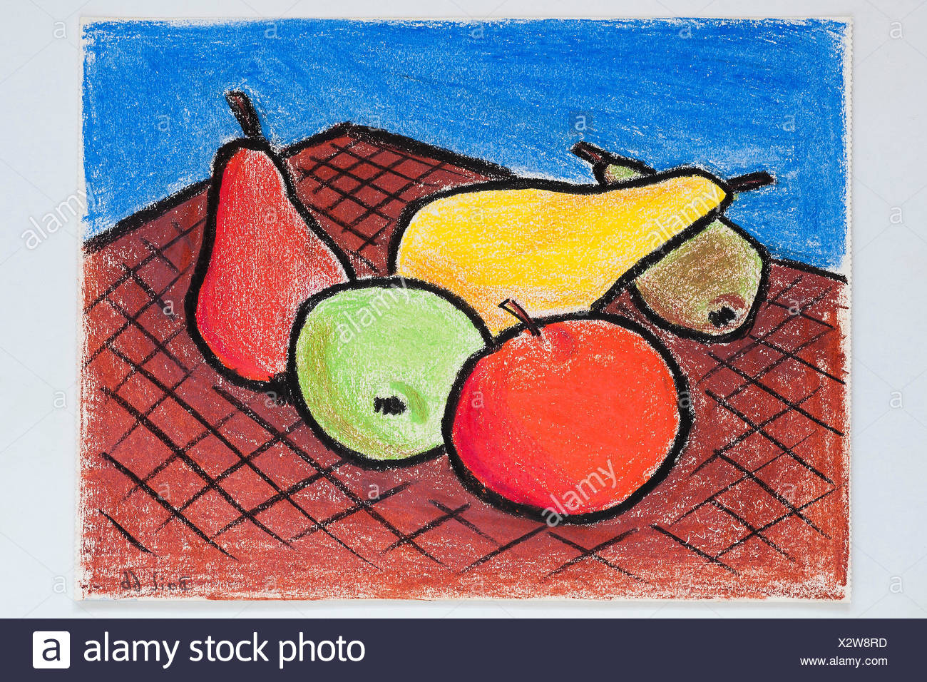 Fruits Dessin Crayon De Cire Crayon De Cire Crayon De