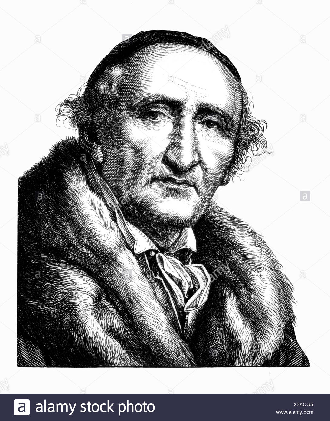 Johann Gottfried Schadow,, 20.5.1764 - 27.1.1850, sculpteur allemand, portrait, gravure sur acier, 19e siècle, l'artiste a le droit d'auteur , de ne pas être effacé Banque D'Images