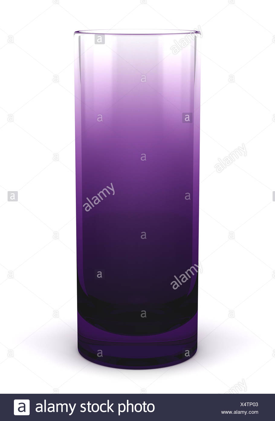 Vase en verre violet unique isolated on white Banque D'Images