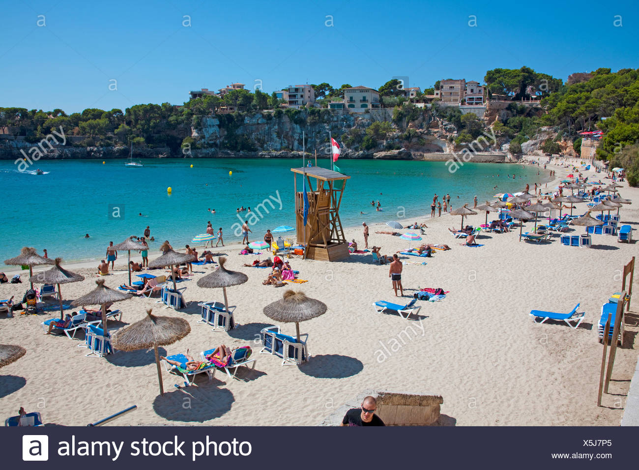 Les Touristes Sur La Plage à Porto Cristo Majorque îles