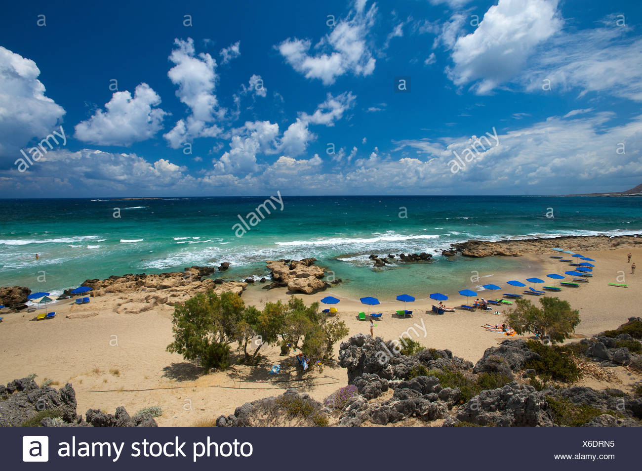 Plage De Falasarna Côte Ouest Crète Grèce Europe Banque