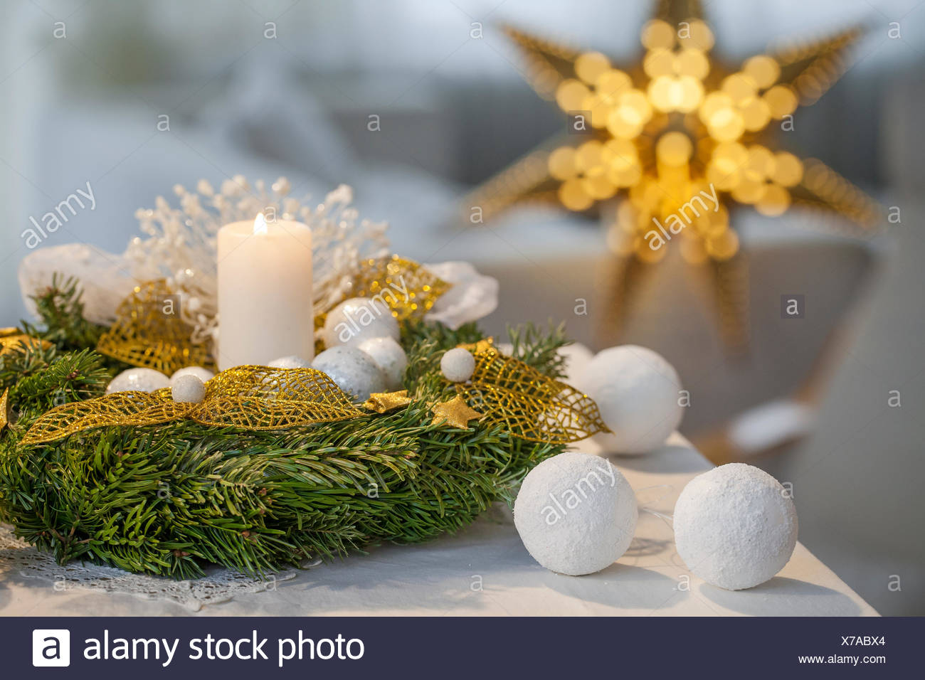 Matériel Bougie Guirlande Fleurs Artificielles Noël Gelé