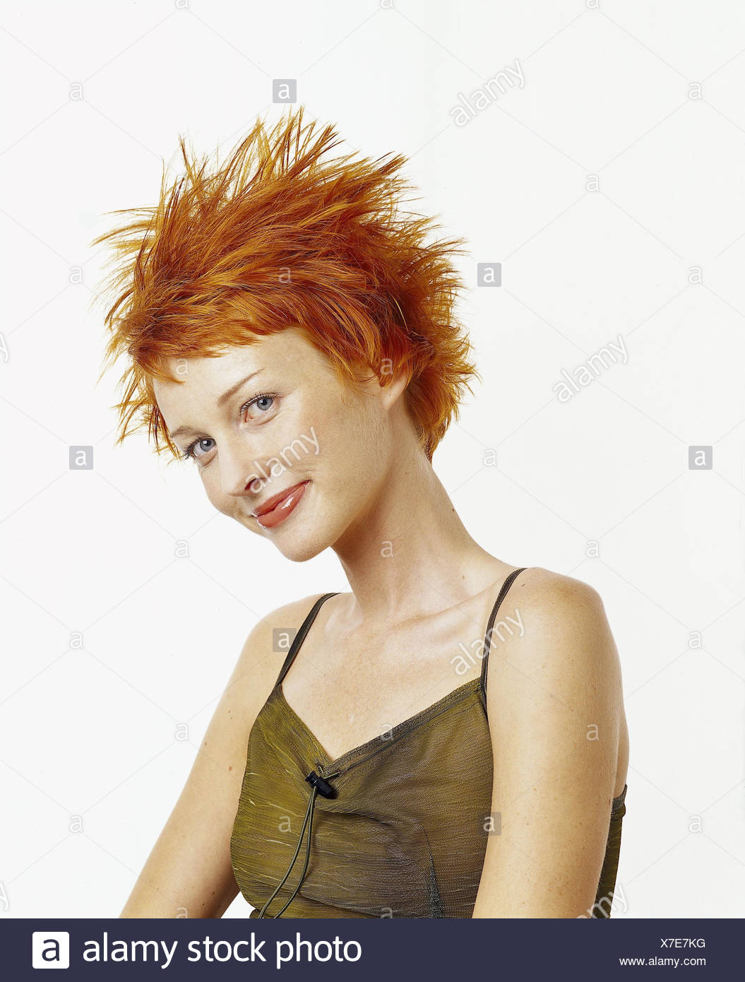 Femme Jeune Rousse Malicieusement Malicieusement