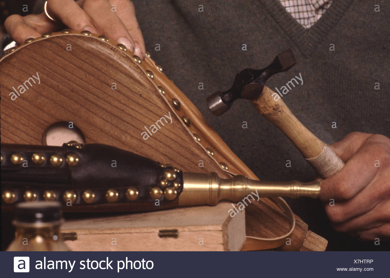 La main soufflet cheminée traditionnelle Banque D'Images