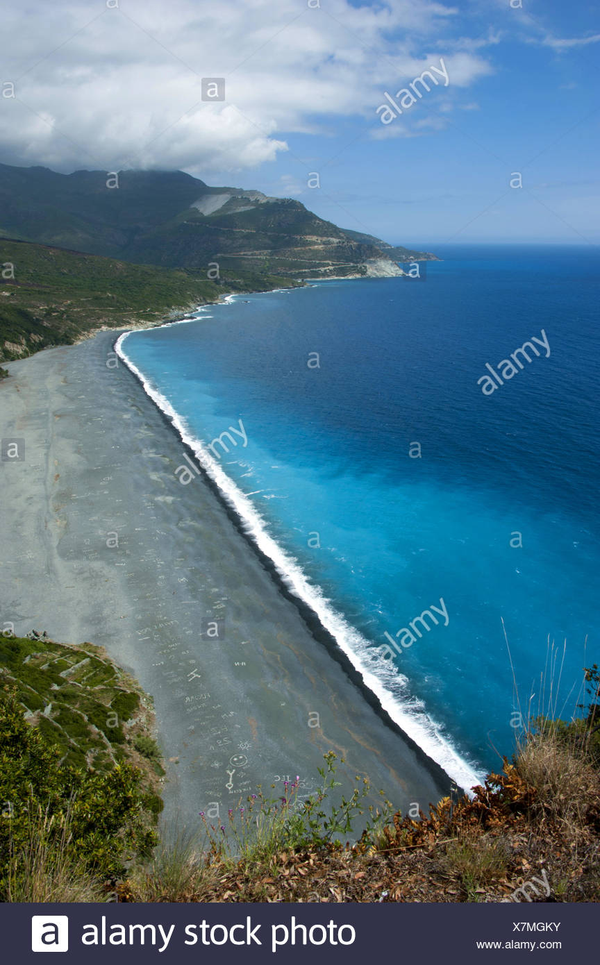 Plage Noire De Nonza La France La Corse Le Cap Corse