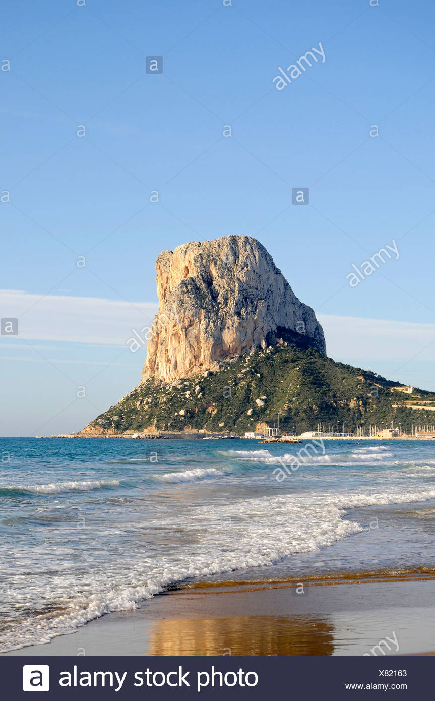 Plage Mer Penon De Ifach Rock Formation Montagne Calpe