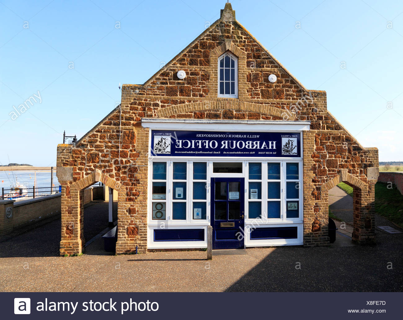 Wells next the Sea, Capitainerie, Norfolk, Angleterre, Royaume-Uni, english Mer du Nord port côtier et resort Banque D'Images