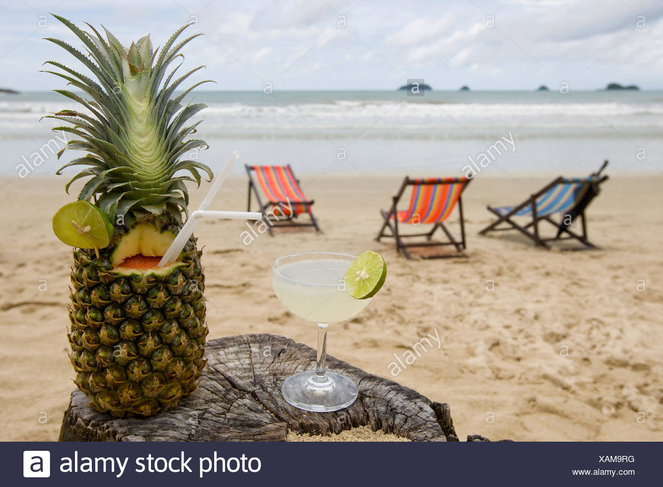 Summer Vacation On The Seaside Beach Tropical Cocktail