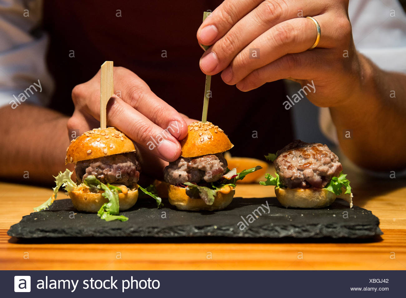 Mini Size Burger Banque D Image Et Photos Alamy