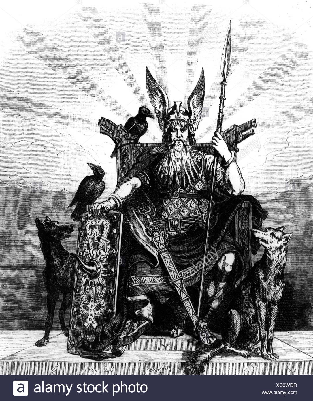 Odin Le Dieu Scandinave Banque d