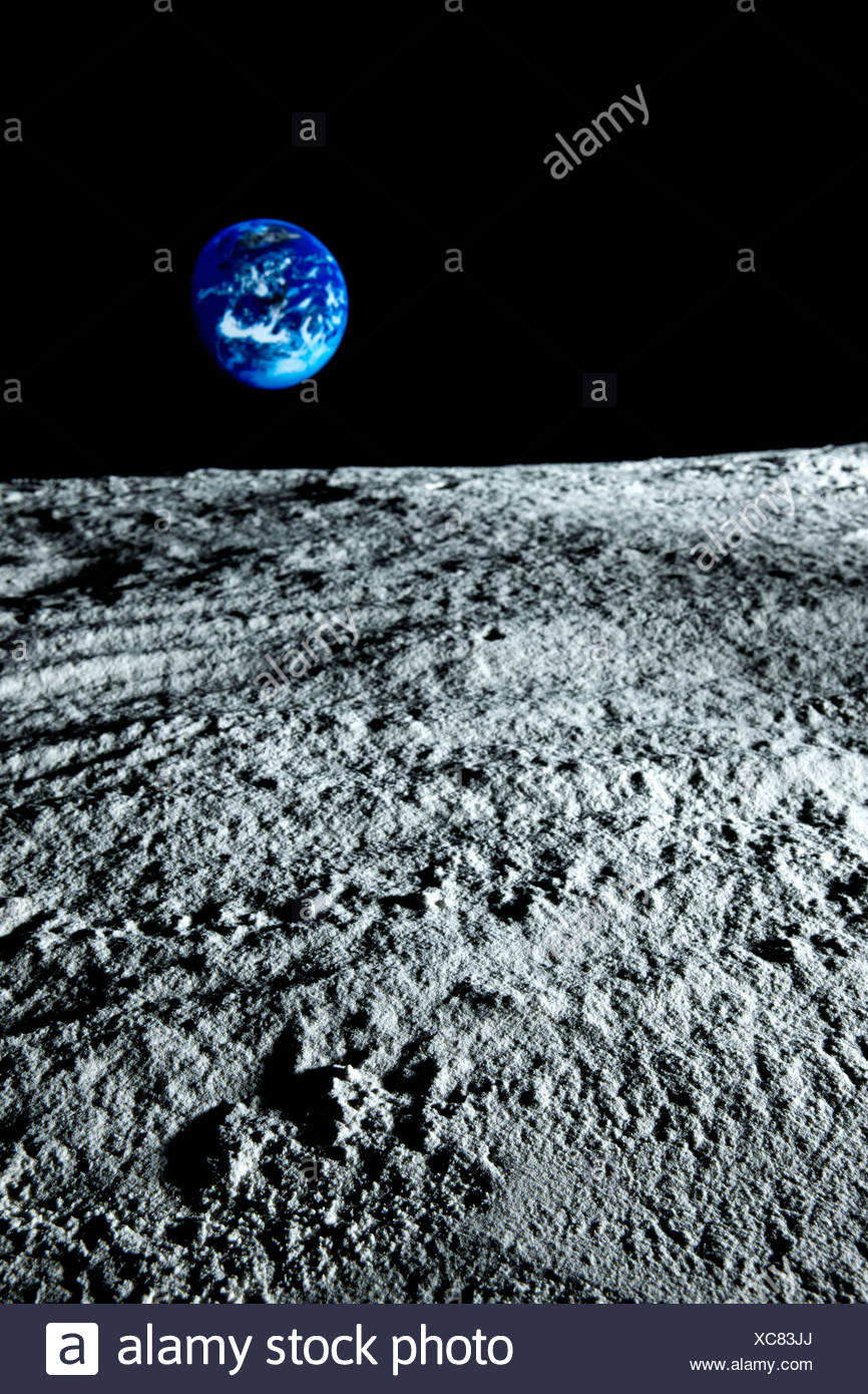 Vue De La Terre Vue De La Lune Banque D Images Photo Stock