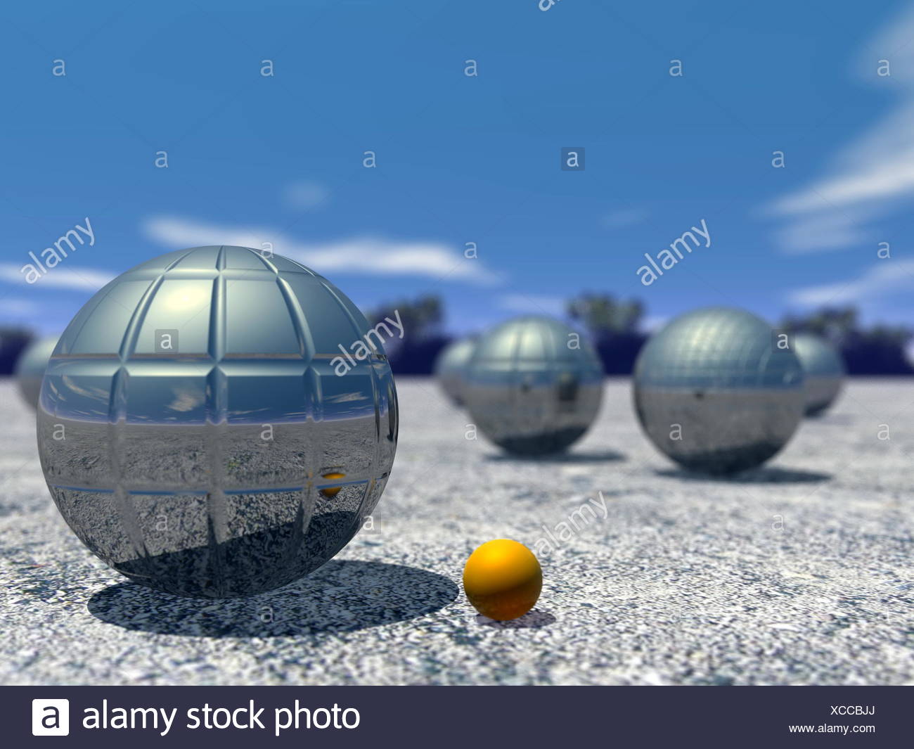 Jeu De Petanque En Plein Air 3d Render Photo Stock Alamy