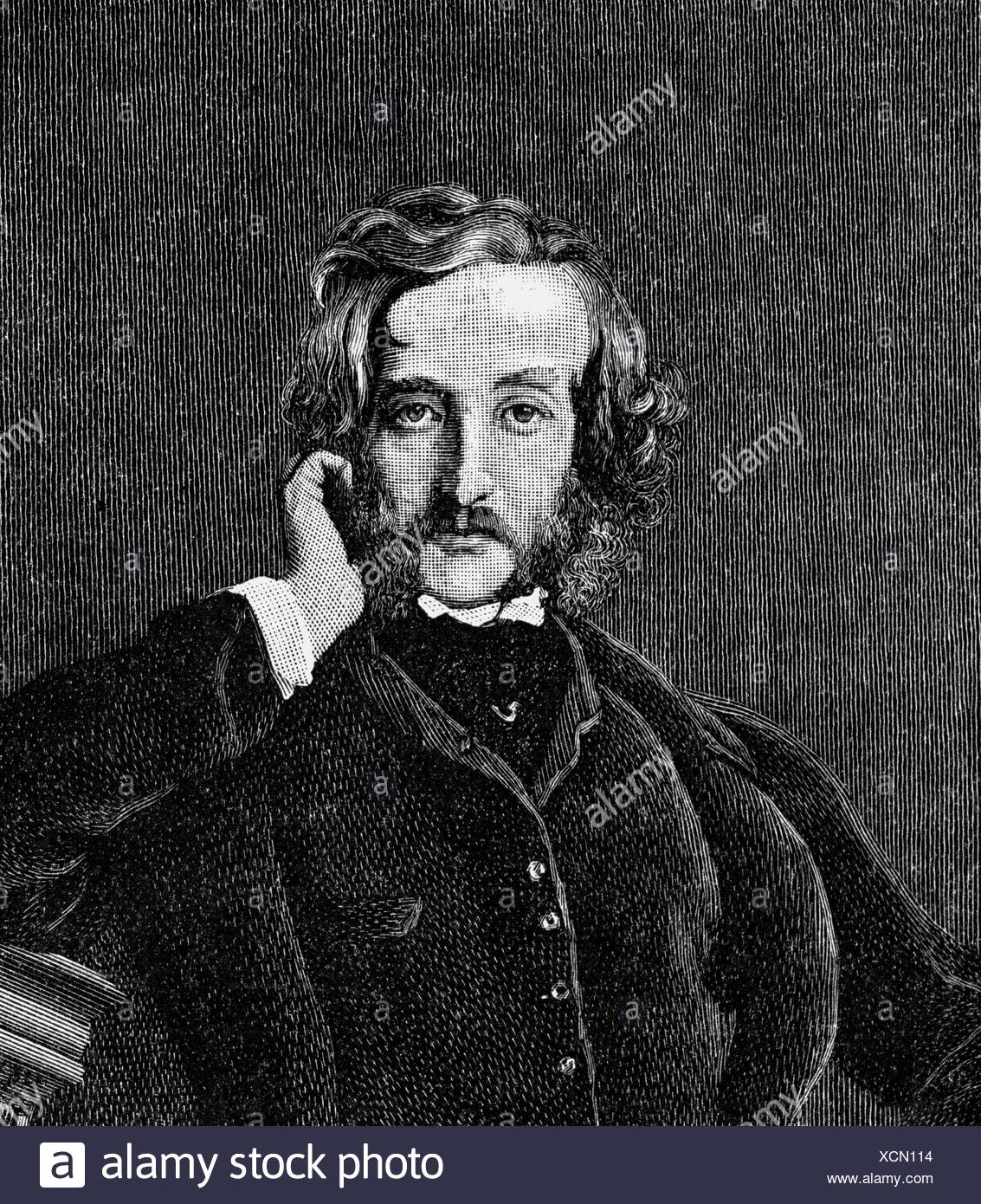Bulwer-Lytton, Edward, 1. Baron Lytton, 25.5.1803 - 18.1.1873, politicien britannique et auteur / écrivain, demi-longueur, gravure en bois, XIXe siècle, , Banque D'Images
