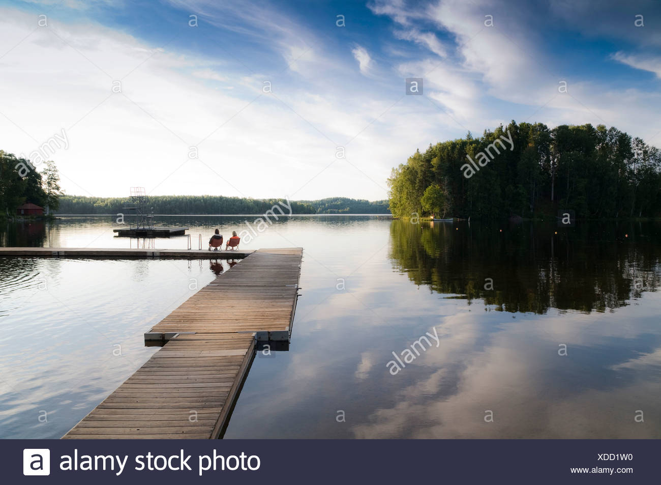 Lake dans le sud-ouest de la Suède, Scandinavie, Europe Banque D'Images