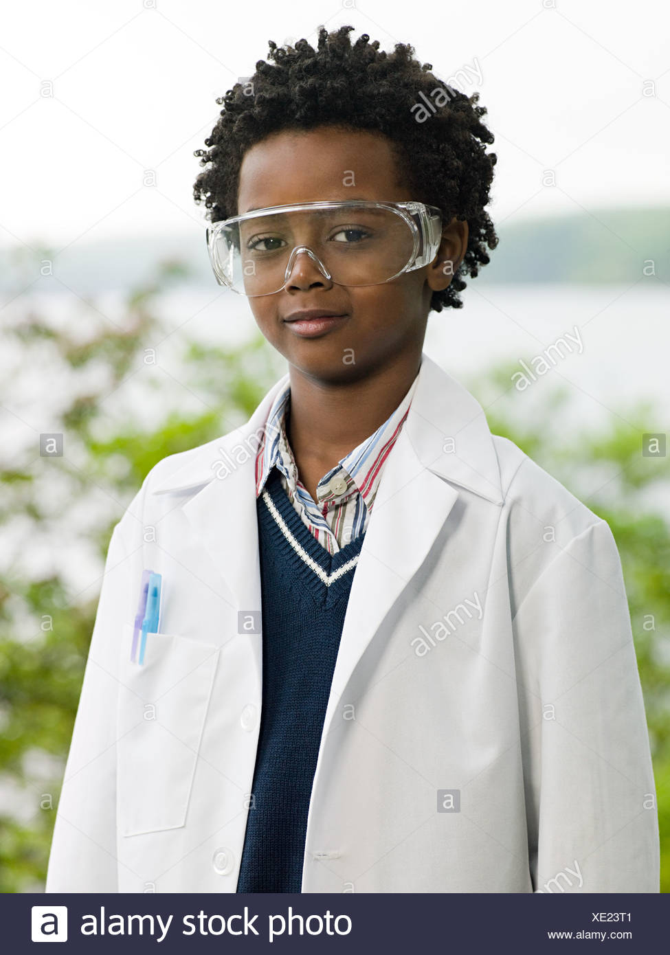 Portrait of a Boy scientist Banque D'Images