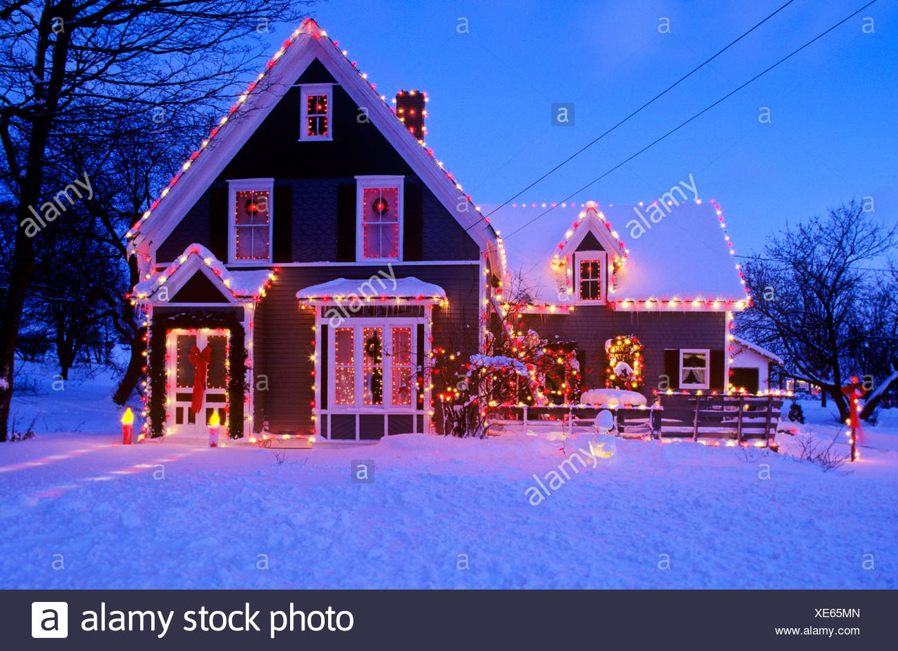 Maison décorée pour Noël, Crapaud, Prince Edward Island, Canada Photo Stock - Alamy