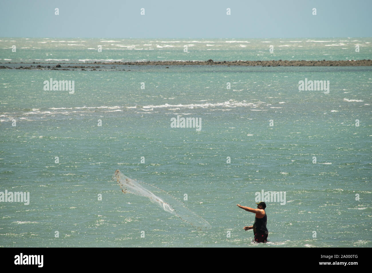 Pescatore in Brasile Foto Stock