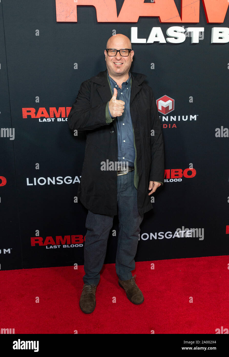 New York, NY - 18 Settembre 2019: Adrian Grunberg assiste Rambo: ultimo sangue Fan event & speciale proiezione a AMC Lincoln Center Foto Stock