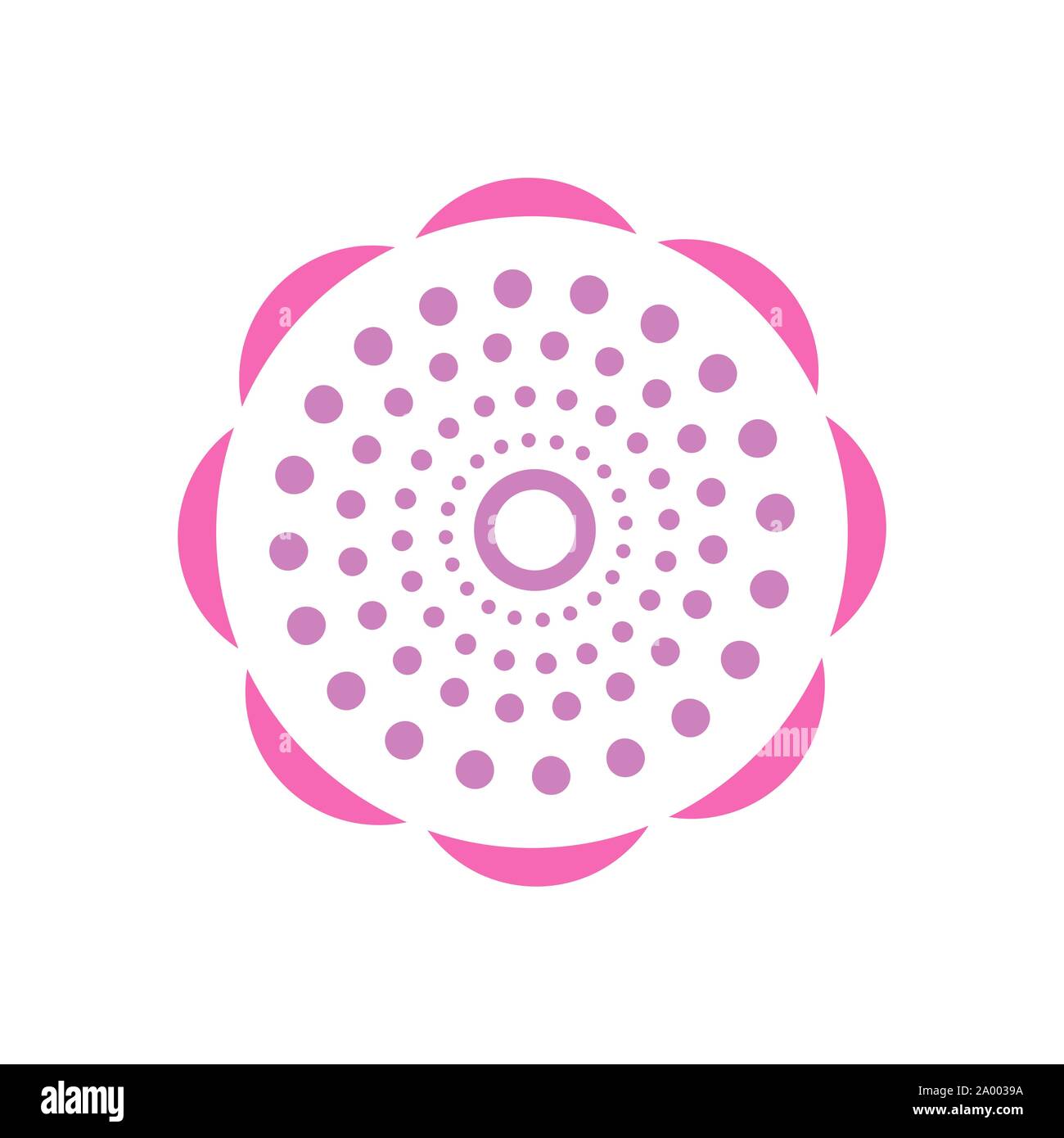 Round fiore emblema logo design vettore badge astratto per la progettazione di prodotti naturali Illustrazione Vettoriale
