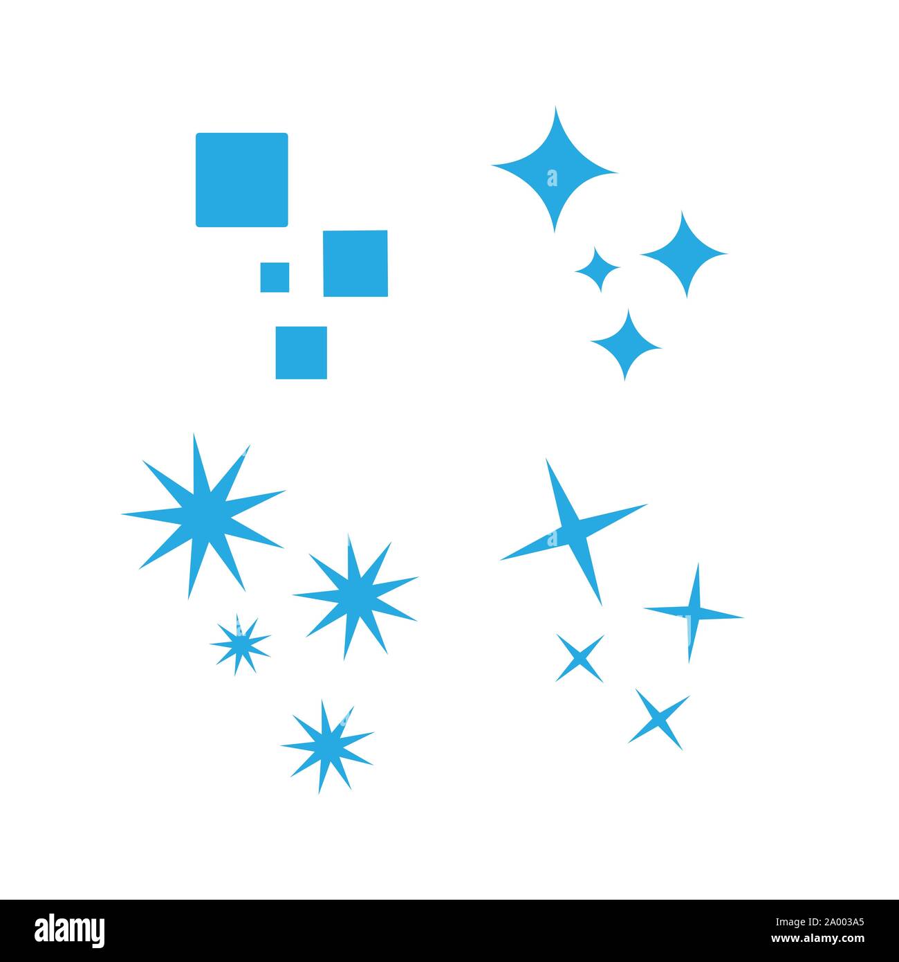 Shine brilla stelle icona logo design elementi illustrazione vettoriale Illustrazione Vettoriale