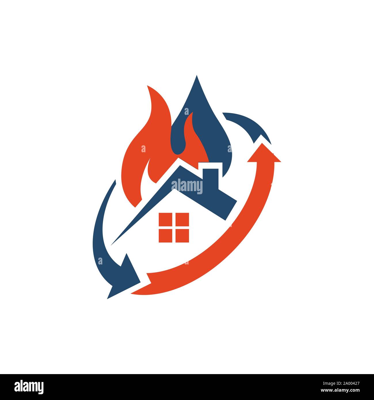 Home restauro logo design una manutenzione della proprietà Casa di ristrutturazione vettore icona Illustrazione Vettoriale
