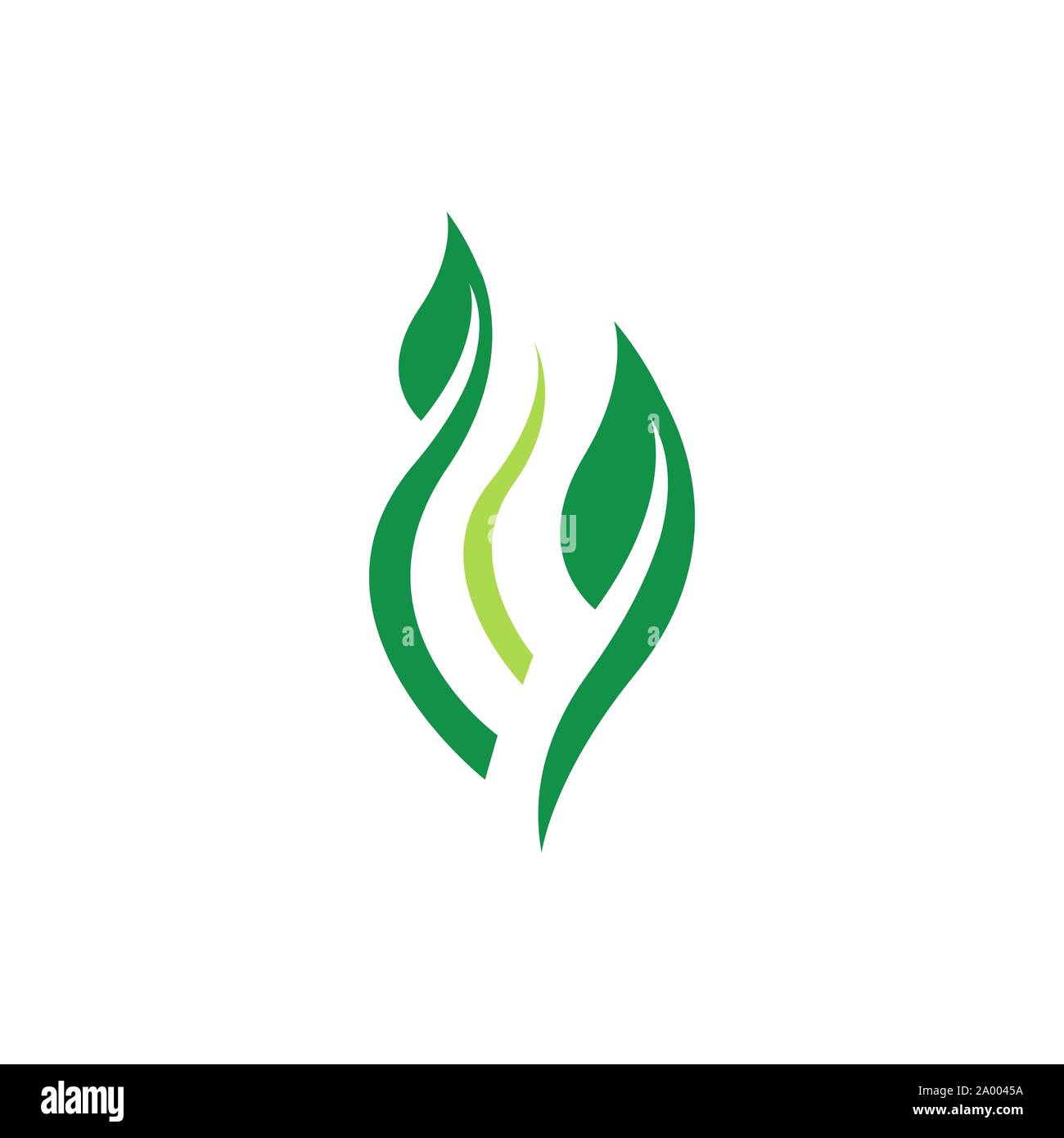La natura semplice eco friendly foglia verde logo gli elementi del vettore Illustrazione Vettoriale