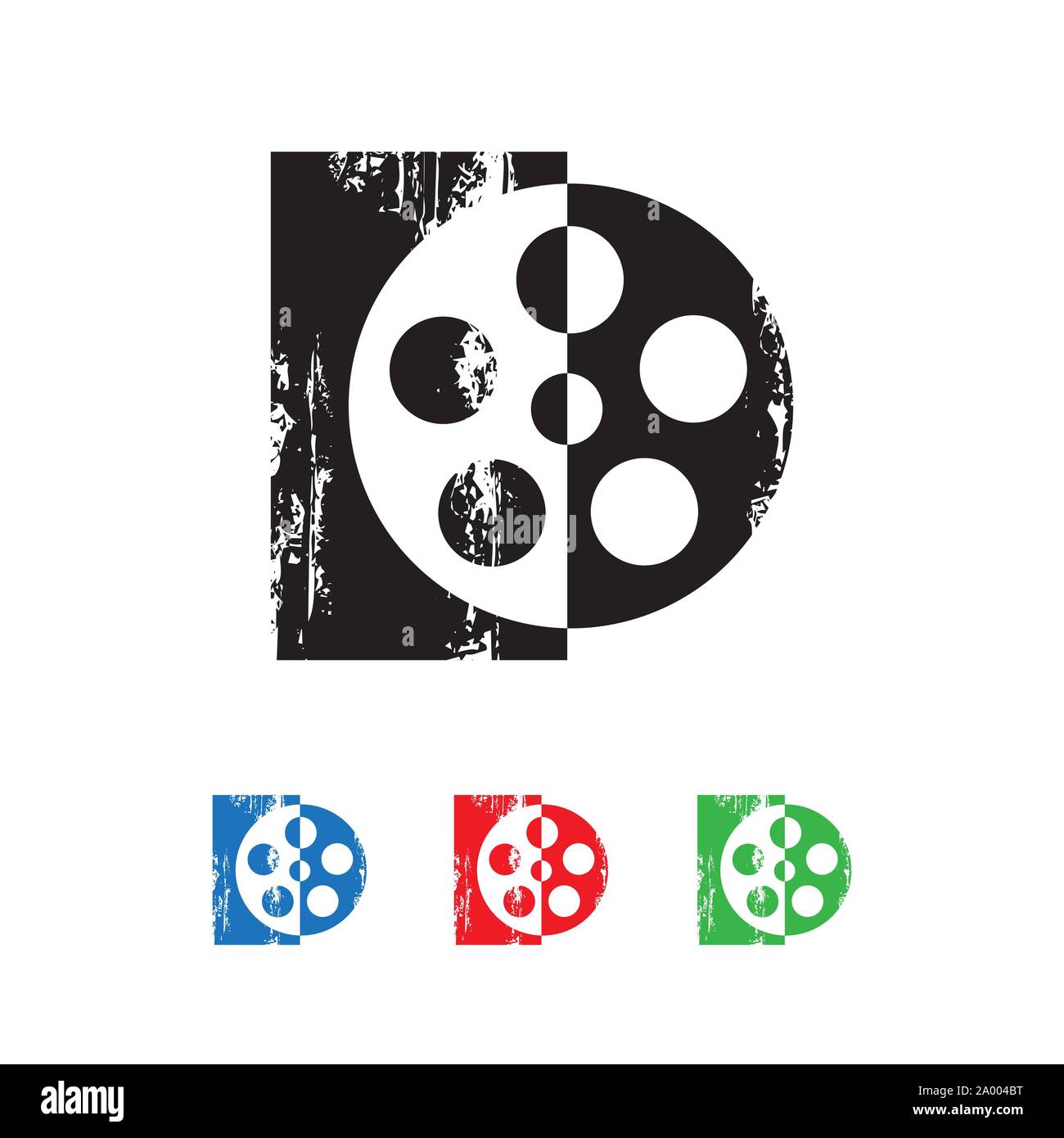 Cinema Film bobina di film logo template vettoriale Illustrazione Vettoriale