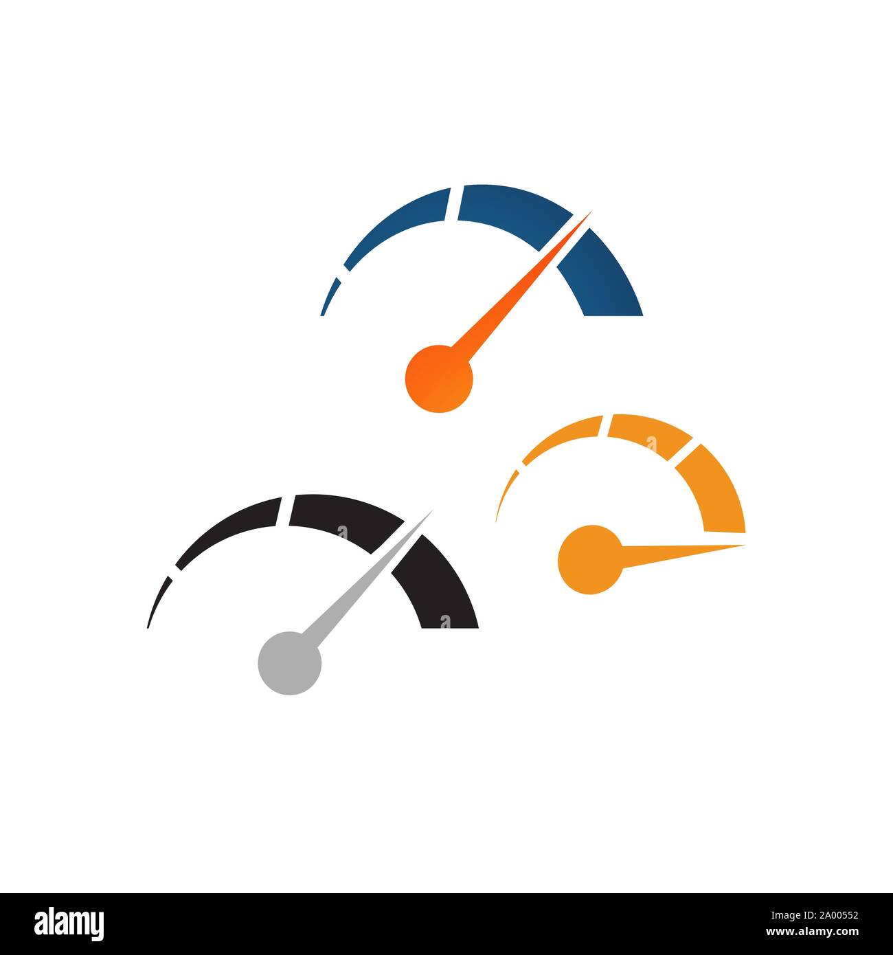 Creative indicatore velocità tachimetro logo design elemento vettore Illustrazione Vettoriale