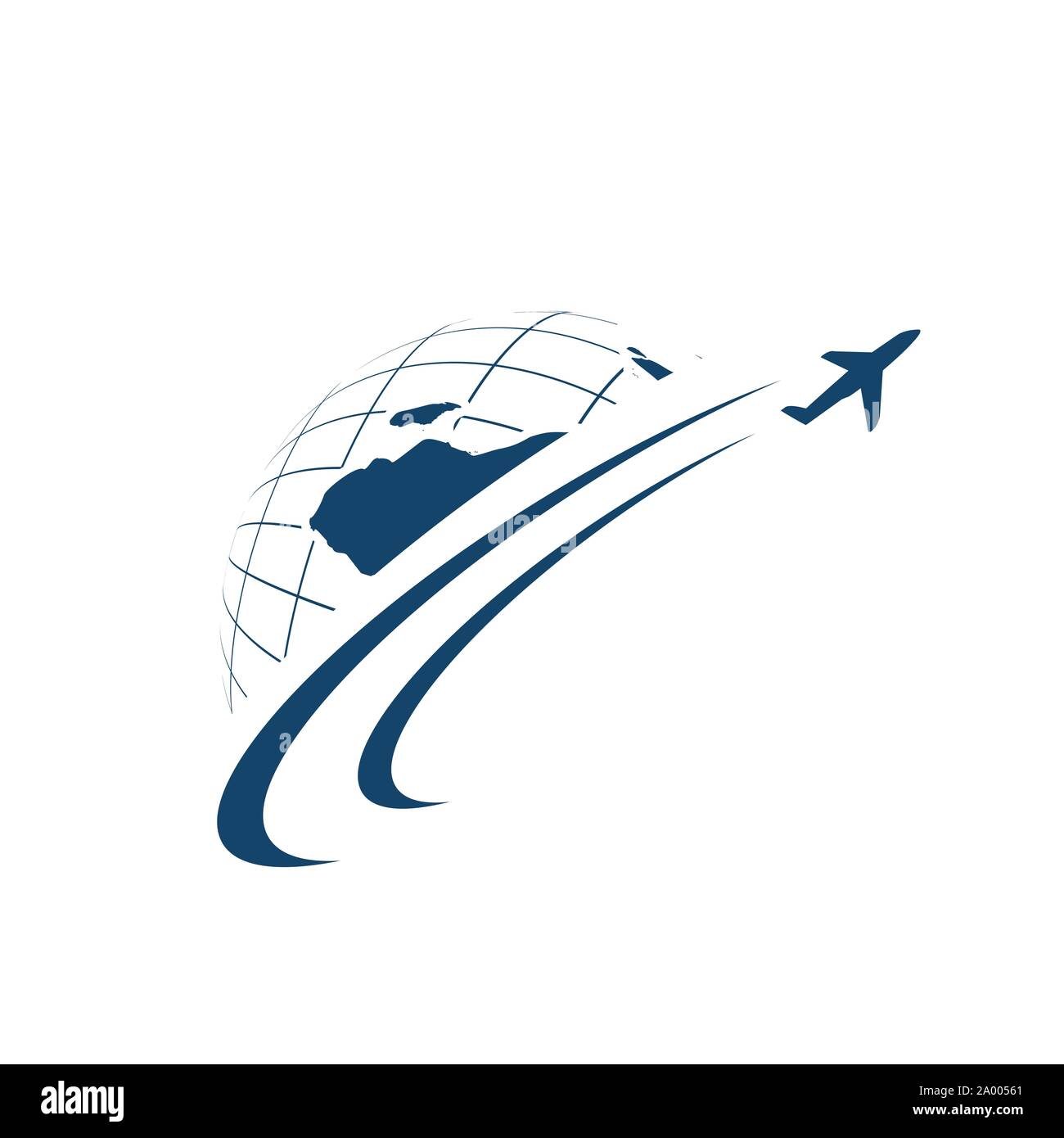 Globo di viaggio aereo e logo icona vettore illustrazioni Illustrazione Vettoriale