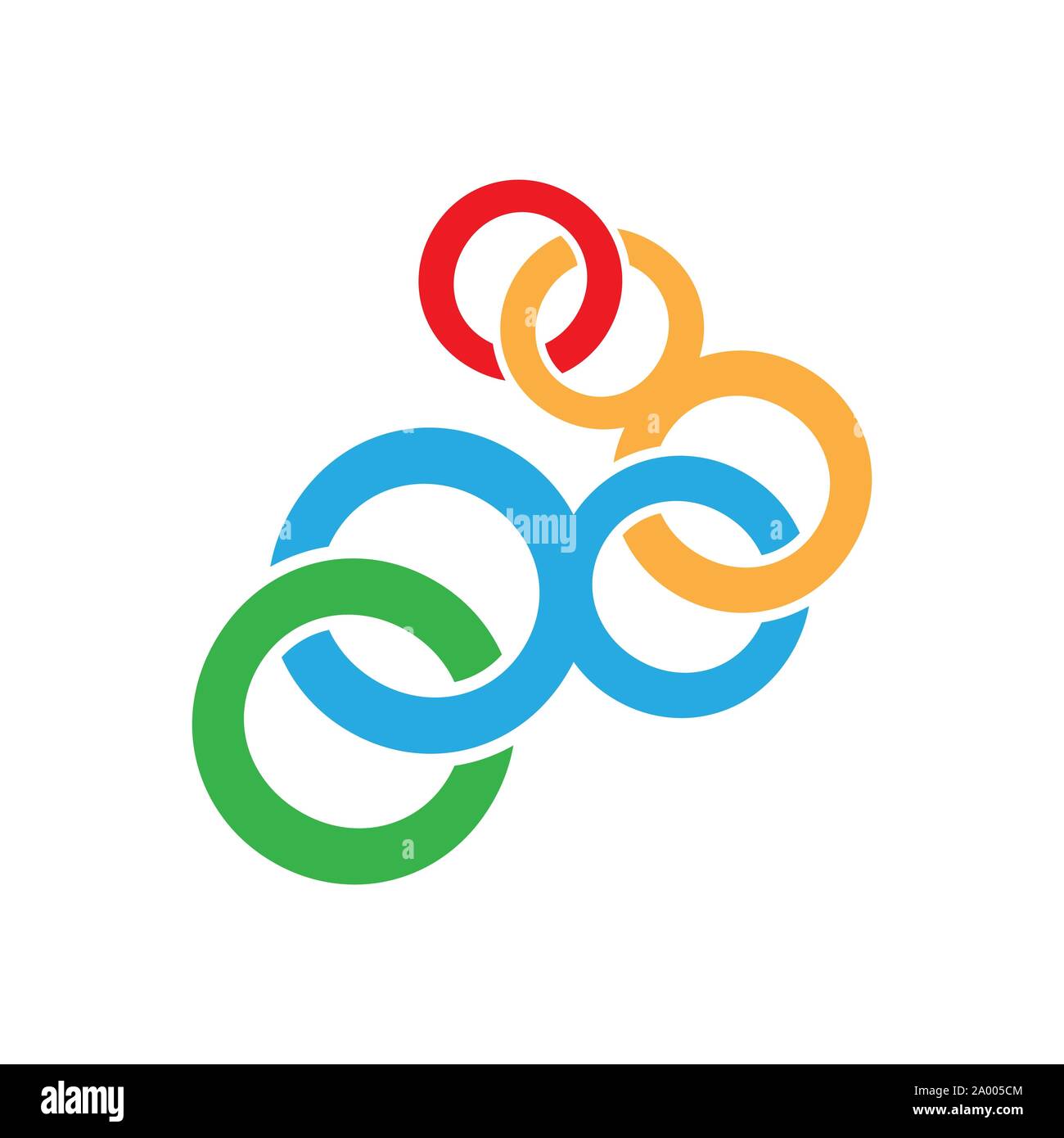 Cerchio colorato gruppo di persone stare insieme unità logo design vettore illustrazione del simbolo Illustrazione Vettoriale