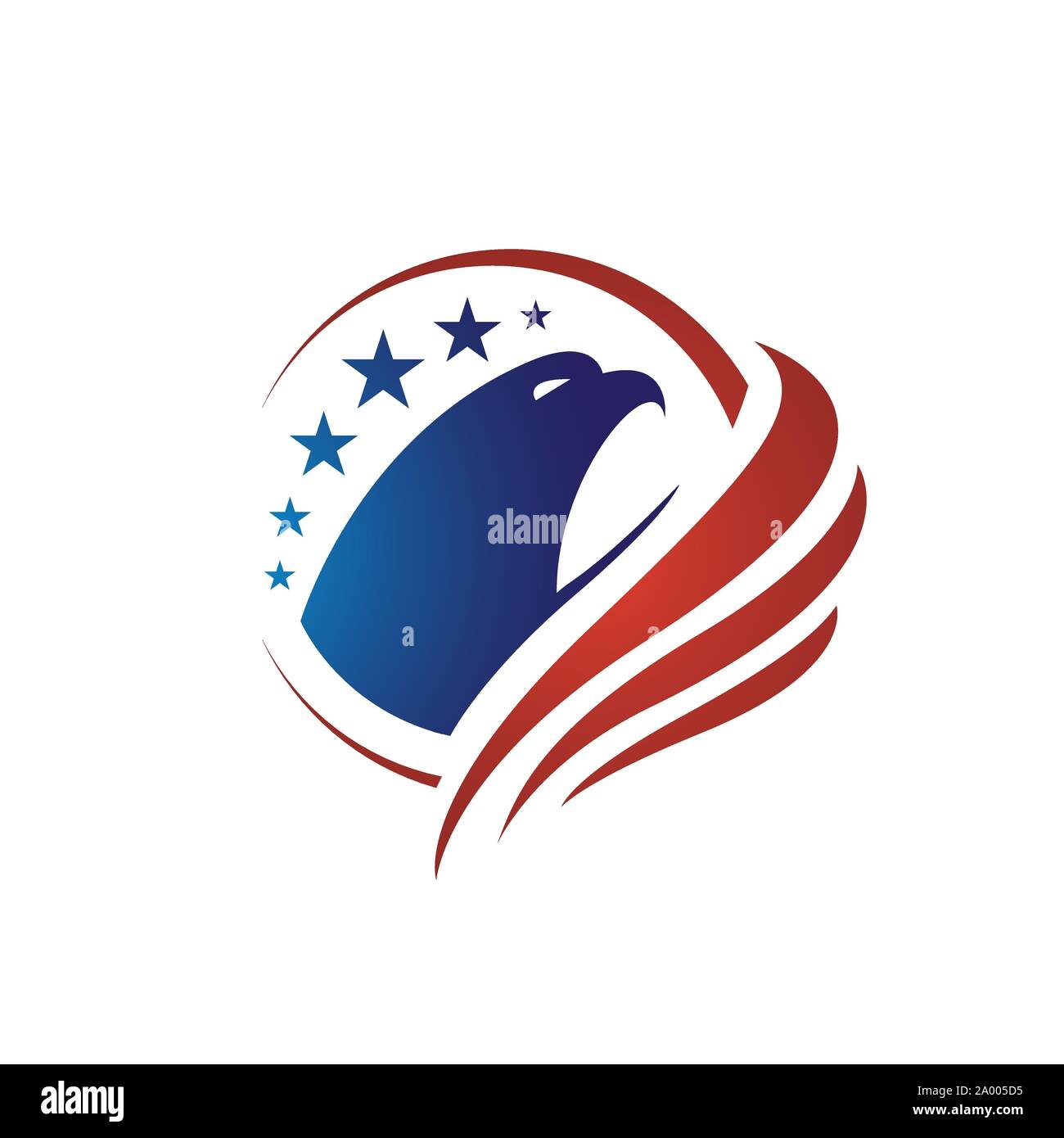 Noi bandiera american eagle testa vettore logo design concept illustrazioni Illustrazione Vettoriale