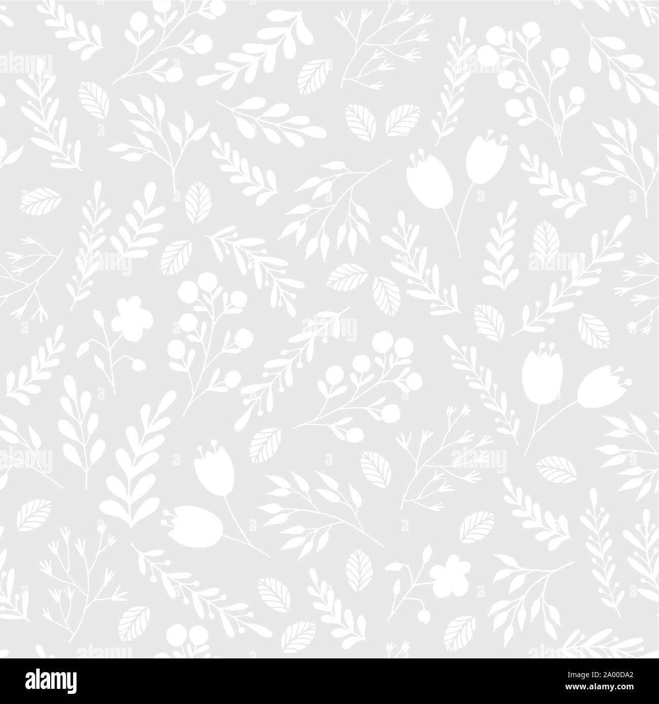 Floral seamless pattern con fiori e piante Illustrazione Vettoriale