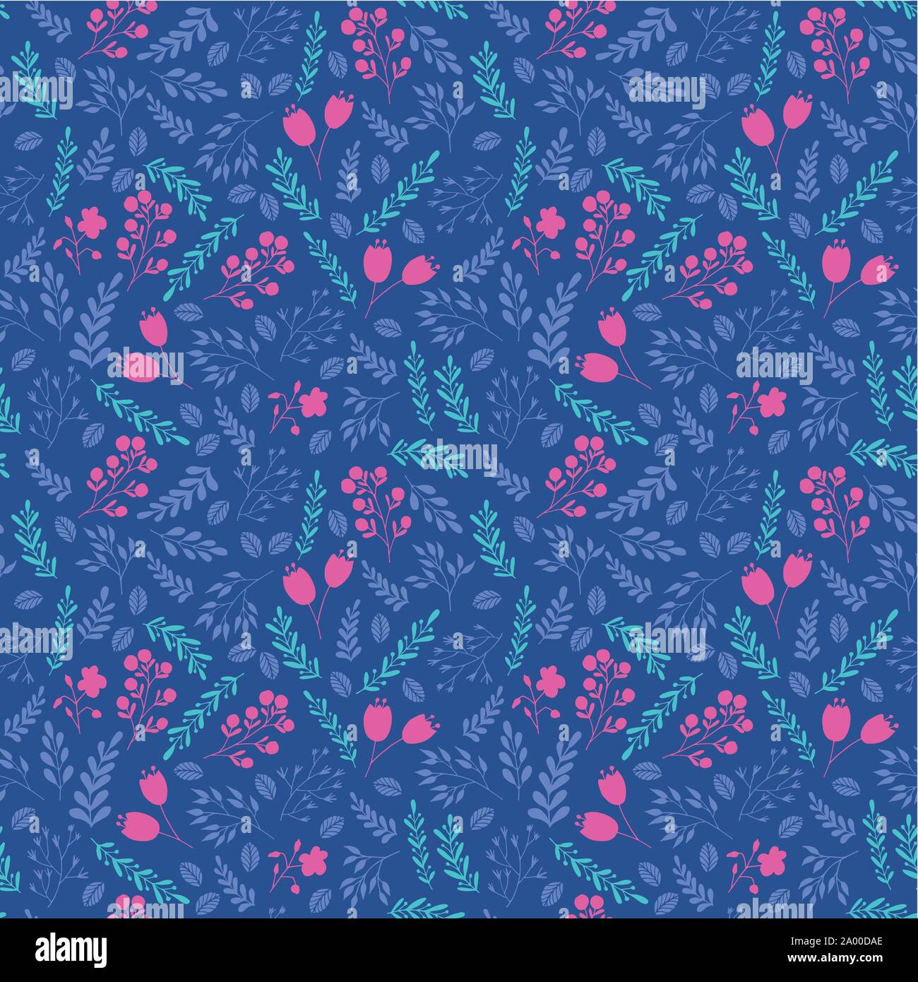 Colori vibranti seamless pattern con fiori Illustrazione Vettoriale