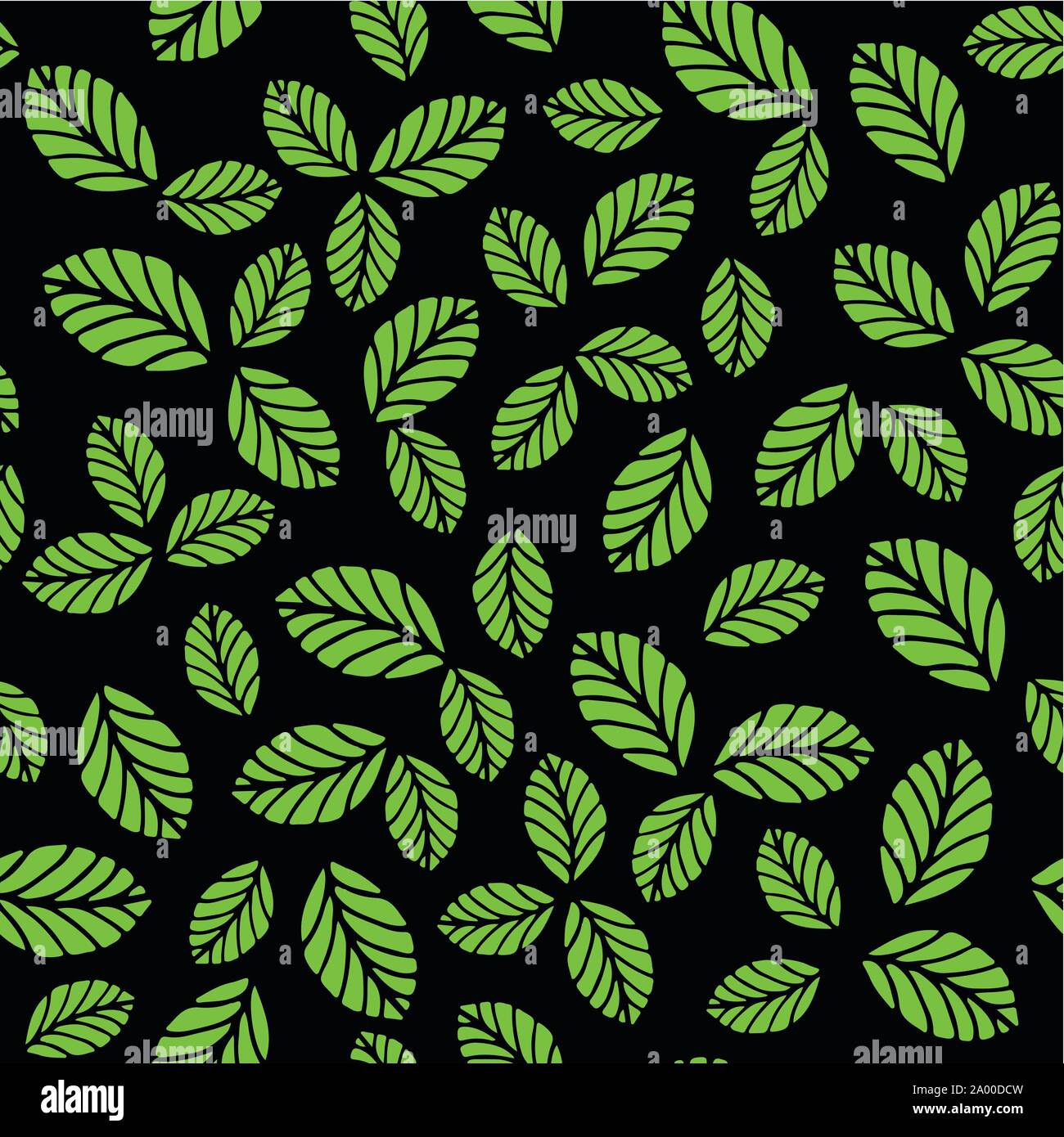 Modello senza cuciture con verde Foglie di fragola Illustrazione Vettoriale