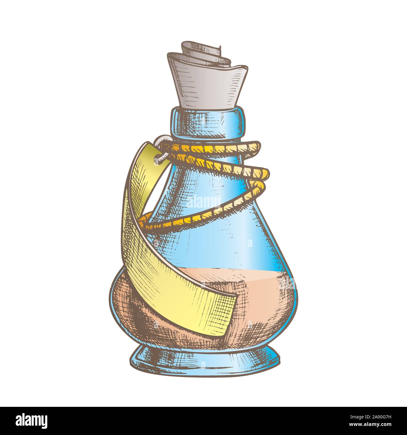 Pozione Creative bottiglia di vetro flacone color vector Illustrazione Vettoriale