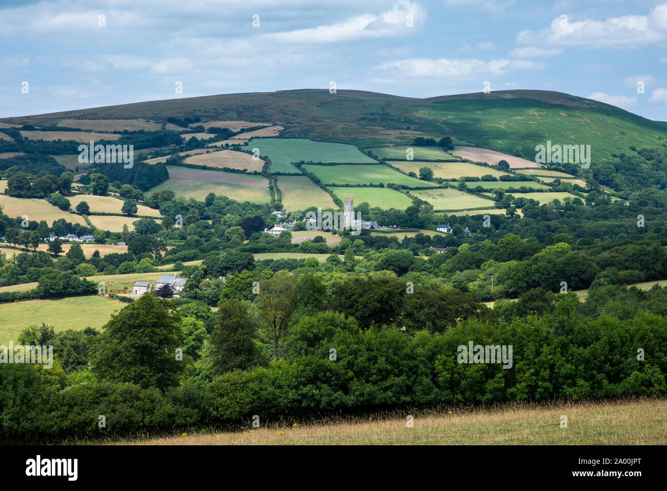 Spettacolare ampie vedute pittoresche in Dartmoor Devon nel sud dell'Inghilterra, Regno Unito Foto Stock