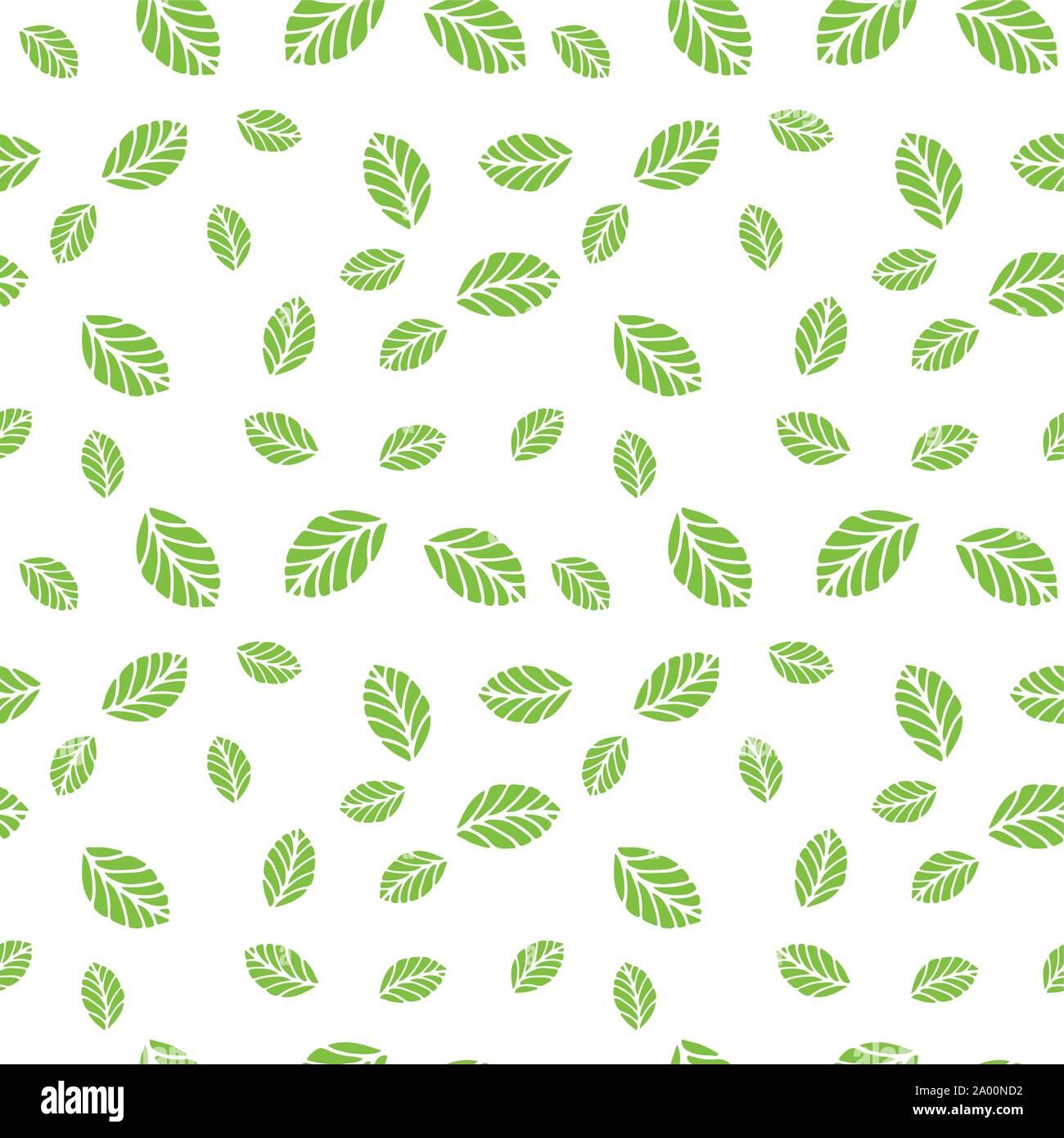 Verde con foglie di menta. Vector pattern senza giunture Illustrazione Vettoriale