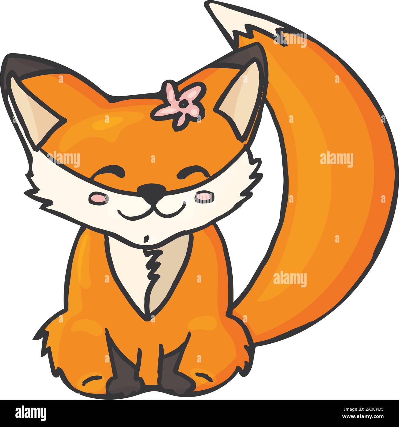 Vector Cartoon carino fox. Vector fox. Fox illustrazione vettoriale. Illustrazione Vettoriale