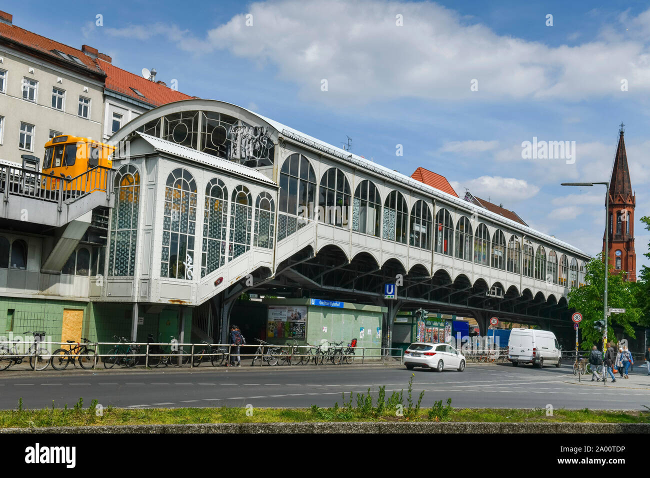 U-Bahn, Goerlitzer Bahnhof, Kreuzberg di Berlino, Deutschland, G Foto Stock