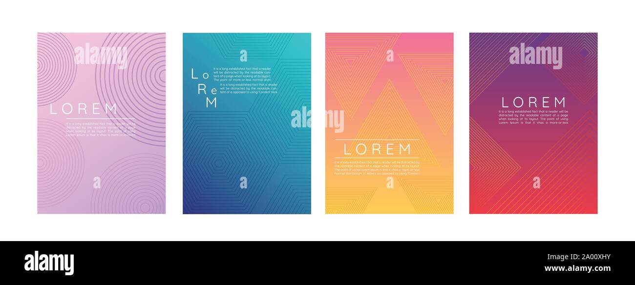 Sfondo astratto e geometrico linea d'onda di stile con gradiente. illustrazione vettoriale Illustrazione Vettoriale