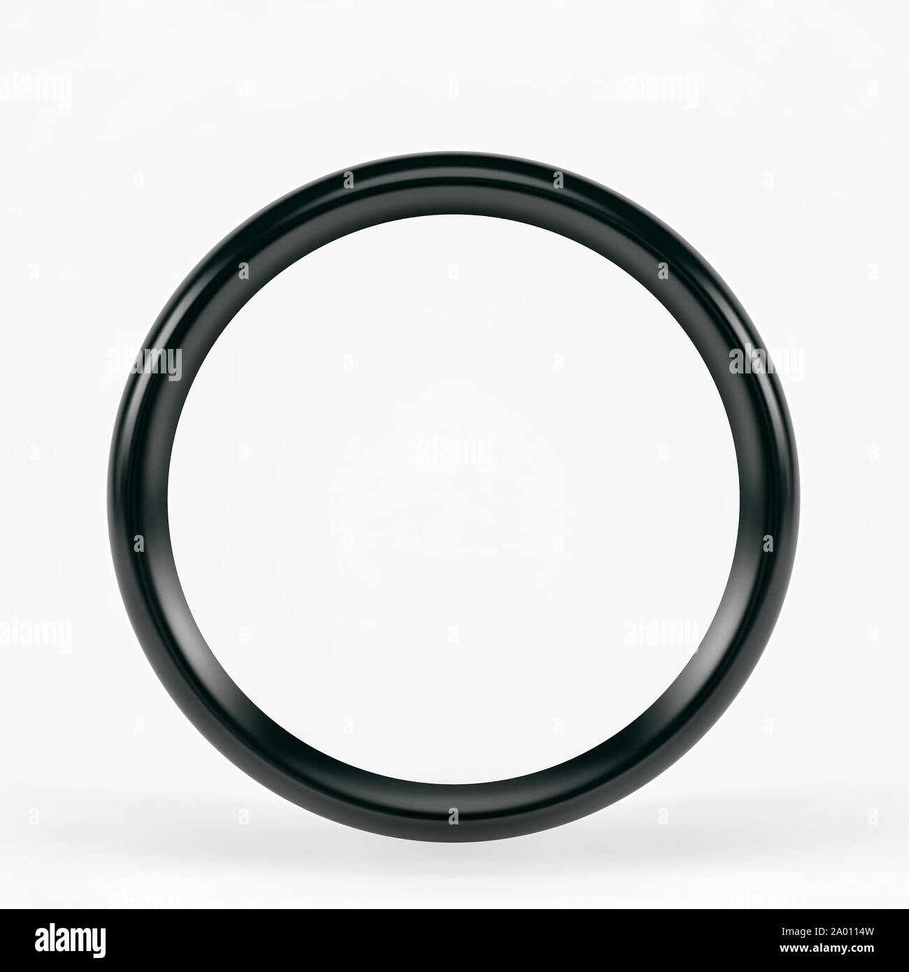 3d round cornice nera. Isolato su bianco Foto Stock