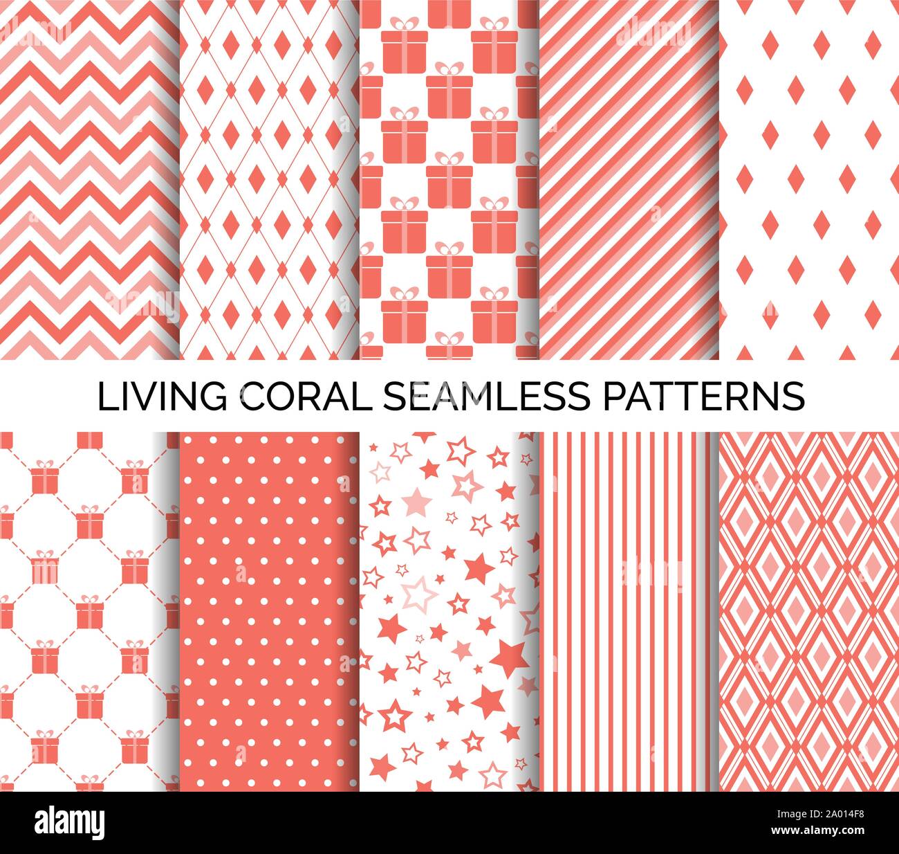 Coralli viventi colore vettore seamless patterns Illustrazione Vettoriale