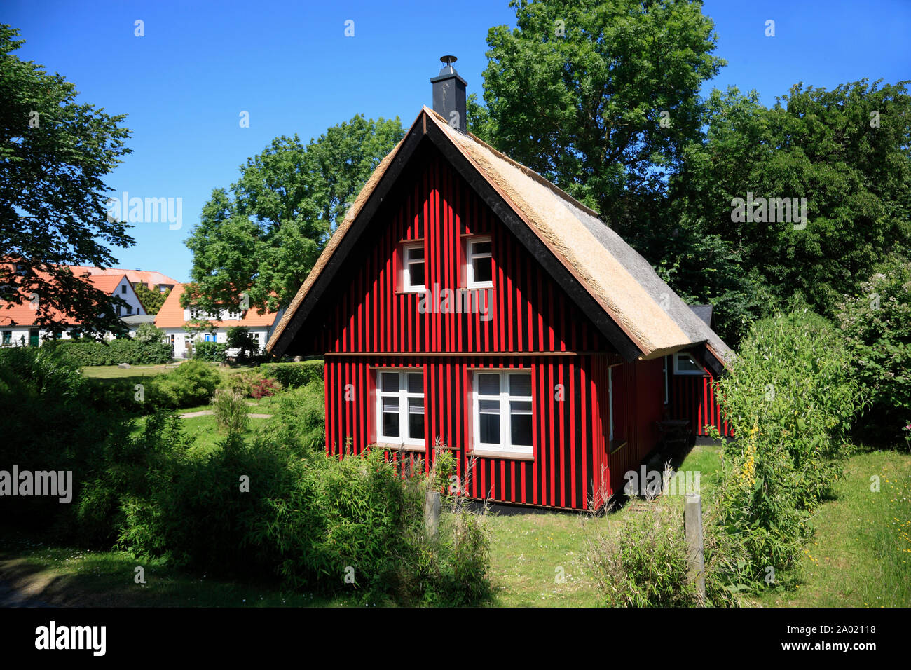 Kloster, casa per le vacanze a Porto, Hiddensee isola, Mar Baltico, Meclemburgo-Pomerania, Germania, Europa Foto Stock