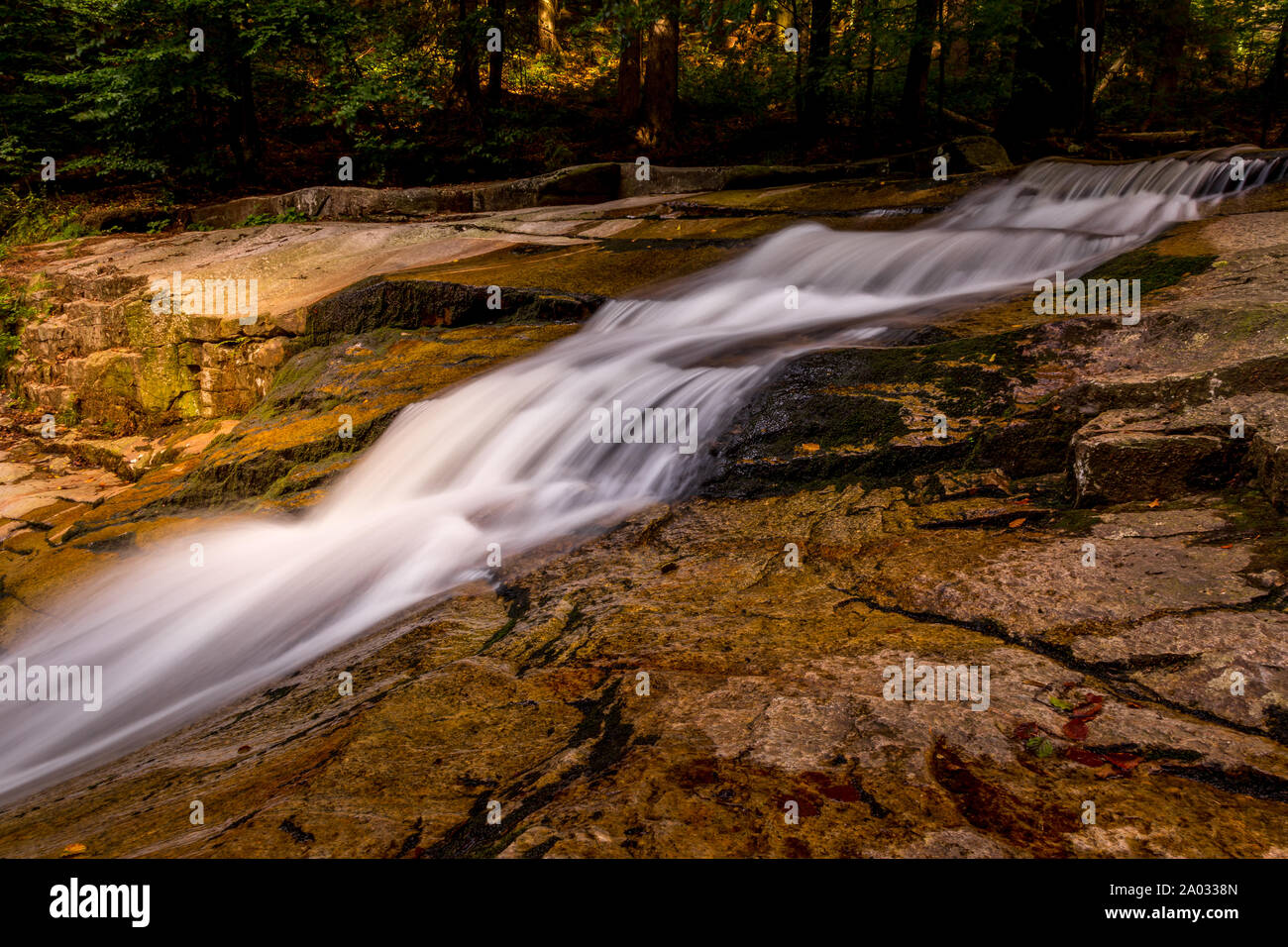 Mumlava cascata sul fiume Mumlava, Harrachov, Monti dei Giganti, Krkonose National Park, Repubblica Ceca Foto Stock