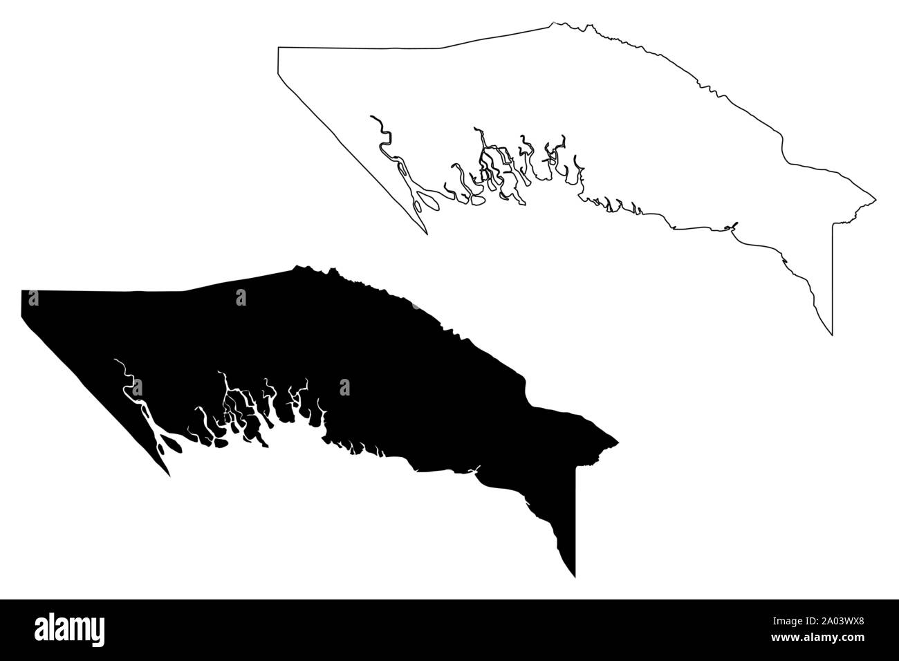 Golfo della provincia (Stato Indipendente di Papua Nuova Guinea, PNG, Province di Papua Nuova Guinea) mappa illustrazione vettoriale, scribble sketch mappa del Golfo Illustrazione Vettoriale