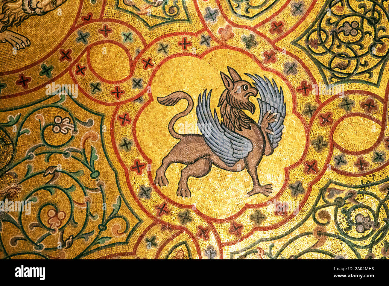 Personaggio mitologico in mosics antico di Palermo Foto Stock